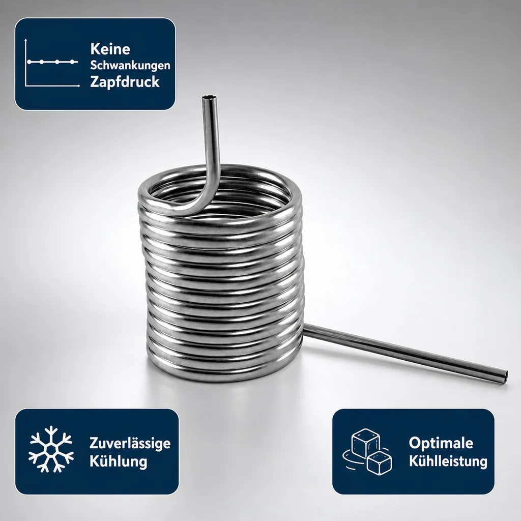 Kühlschlange, Kühlspirale, Beruhigungsschlange, CNS, d14 cm, gedreht, Ausführung: links-gedreht