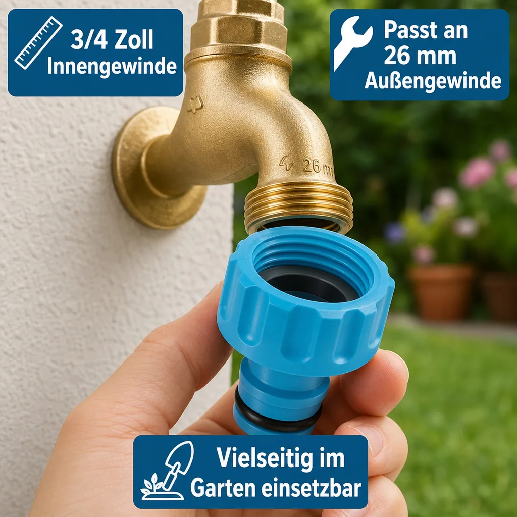 Wasserhahn Anschluss 3/4 Zoll Innengewinde, Hahnanschluss