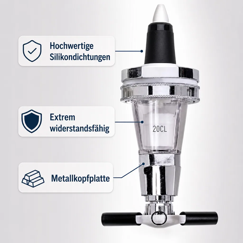 ROYAL Portionierer, Getränkeportionierer, Schnapsspender - mit Zählwerk (Schwarz): Präzise Dosierung & Höherer Gewinn für Bars & Restaurants, Ausschankmenge: 40 ml