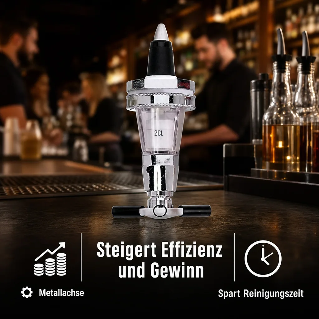 ROYAL Portionierer, Getränkeportionierer, Schnapsspender - mit Zählwerk (Schwarz): Präzise Dosierung & Höherer Gewinn für Bars & Restaurants, Ausschankmenge: 40 ml