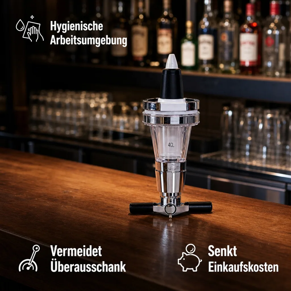 ROYAL Portionierer, Getränkeportionierer, Schnapsspender – verchromt: Präzise Dosierung & Höherer Gewinn für Bars & Restaurants, Ausschankmenge: 40 ml