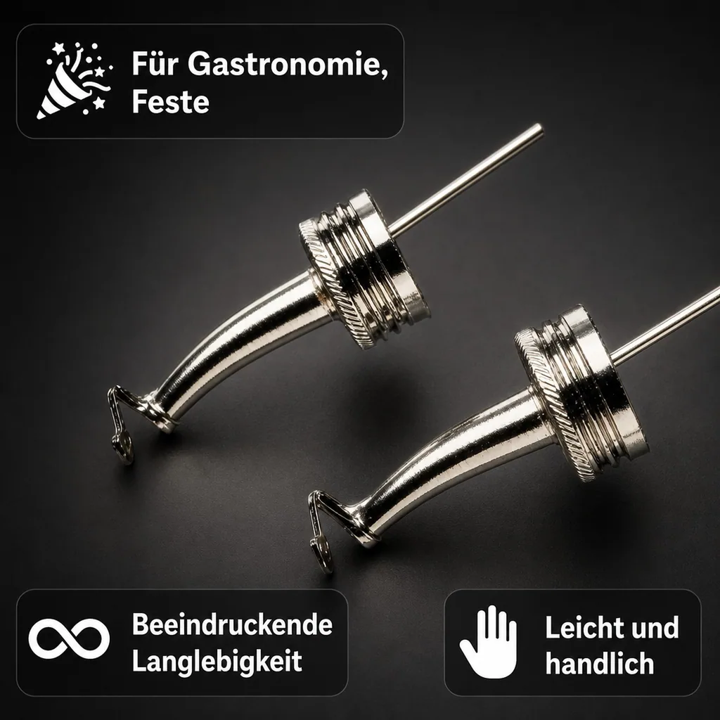 Professioneller Ausgießer, Metall - 28mm & 31,5mm Gewinde, Robust & Leicht zu Reinigen, Gewindegrößen: 31.5 mm