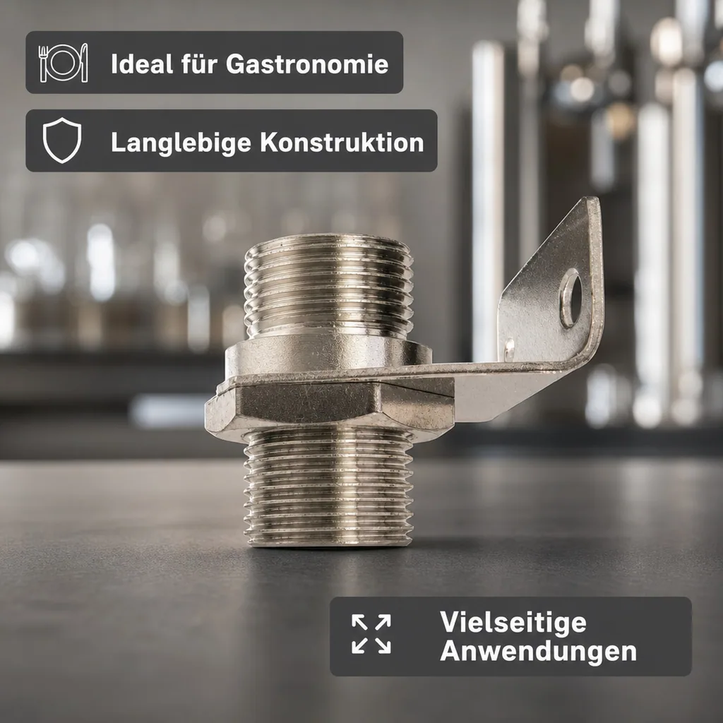 Wandhalter - 5/8 Zoll beidseitig, mit Haltewinkel, NW: 10 mm