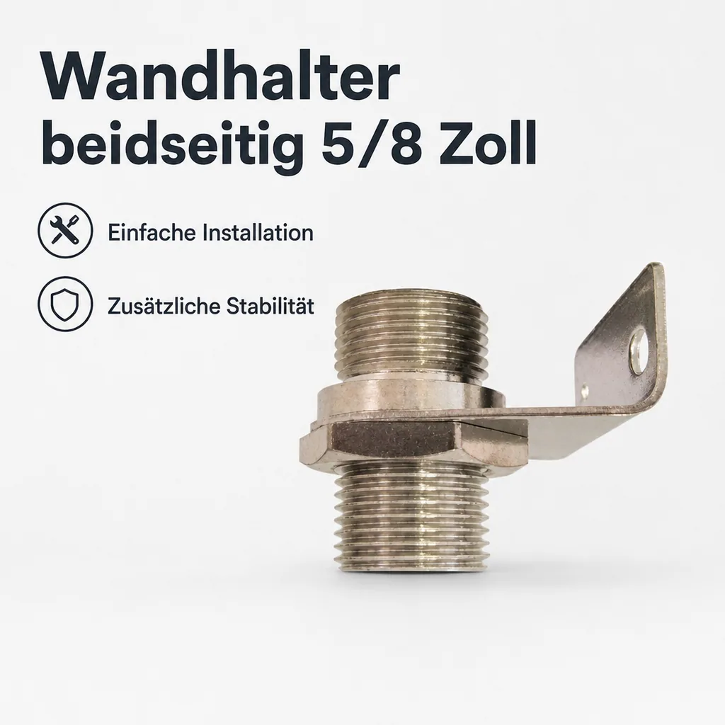 Wandhalter - 5/8 Zoll beidseitig, mit Haltewinkel, NW: 10 mm
