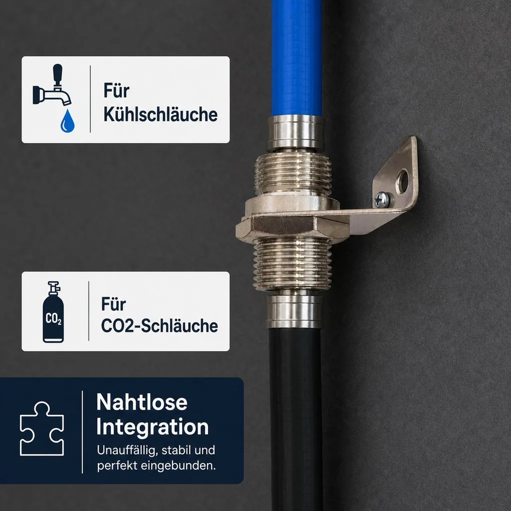 Wandhalter - 5/8 Zoll beidseitig, mit Haltewinkel, NW: 10 mm