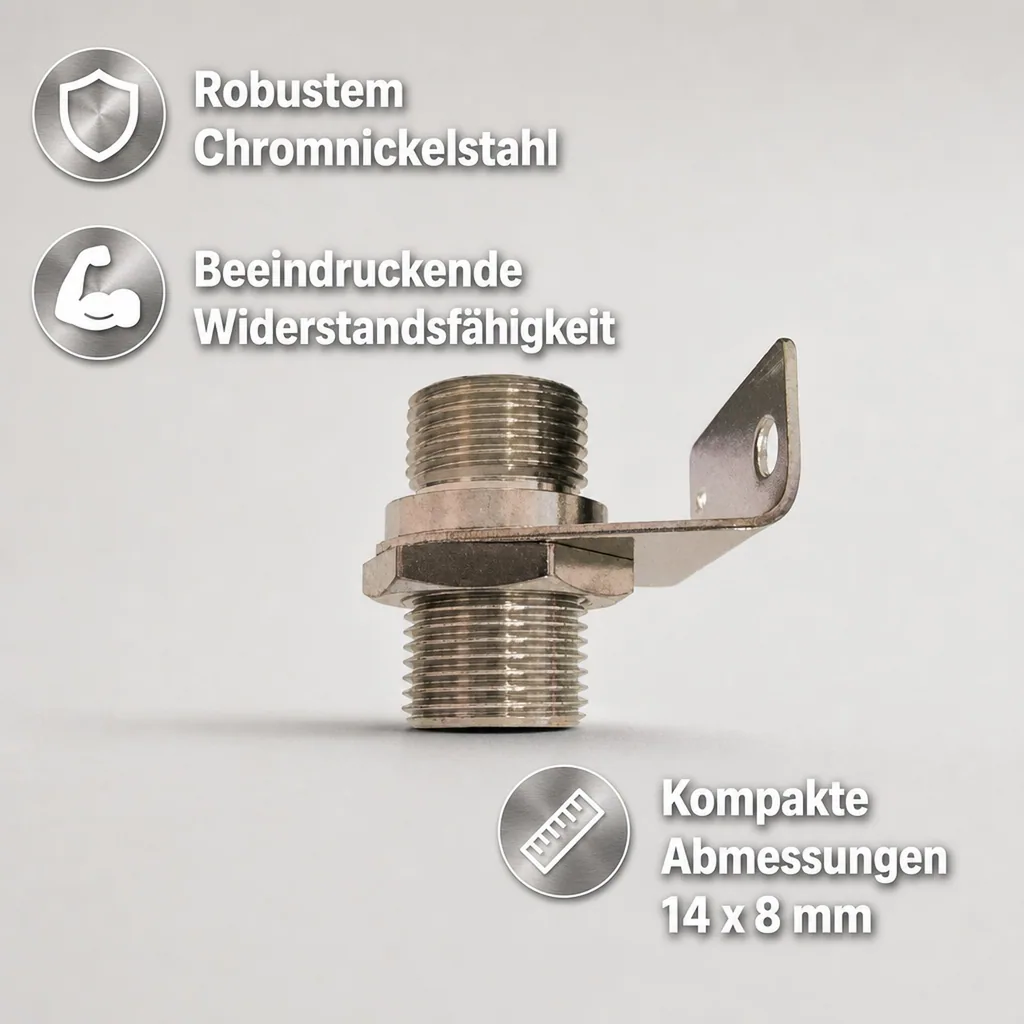 Wandhalter - 5/8 Zoll beidseitig, mit Haltewinkel, NW: 10 mm
