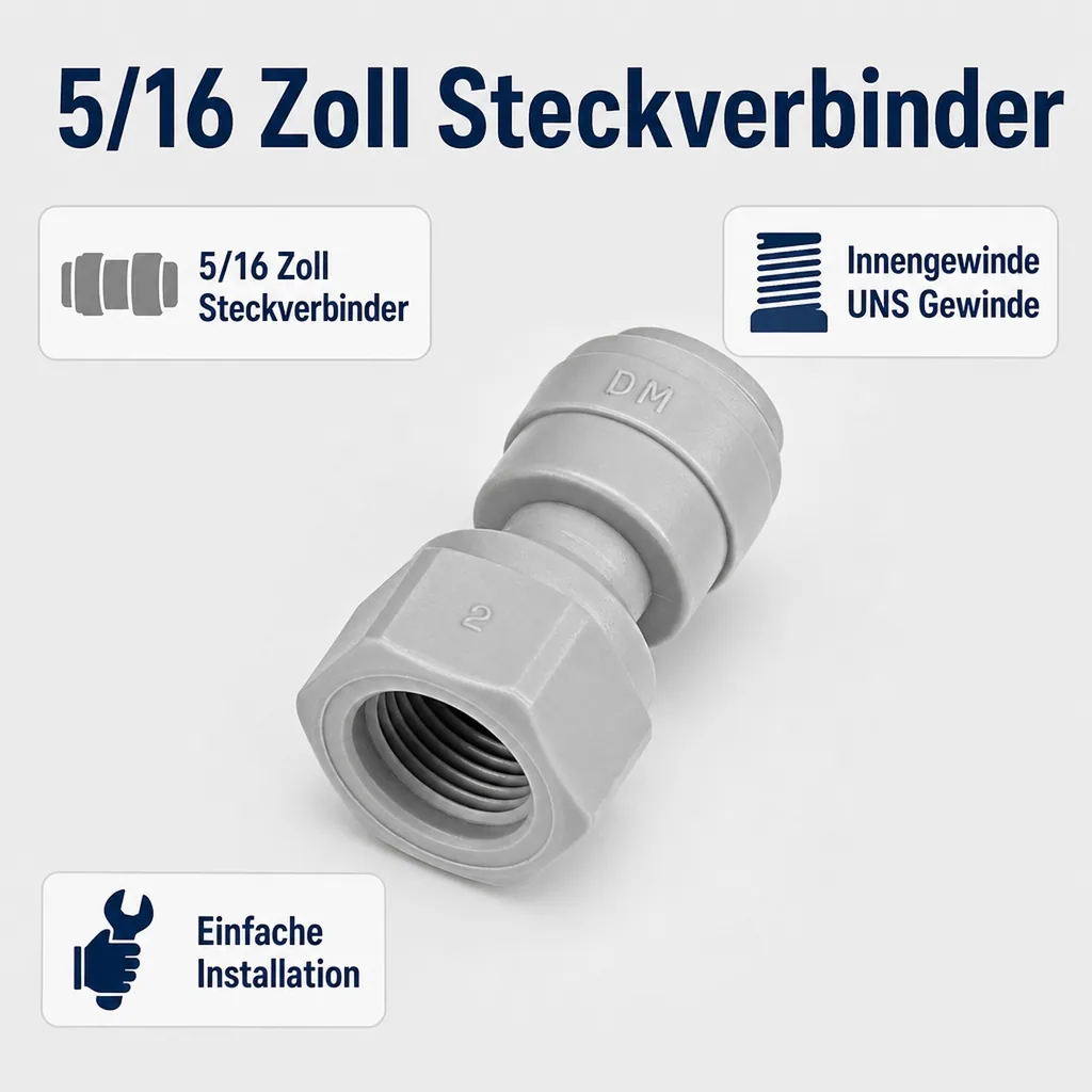 Aufschraubverbinder, 5/16" Steckverbinder mit Innengewinde UNS Gewinde