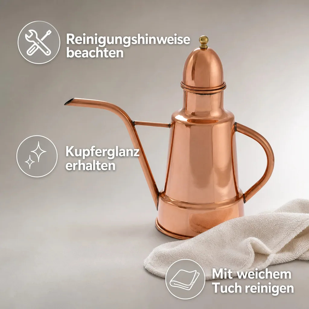 Ölspender, Ölflasche aus Kupfer und Messing, 1 Liter