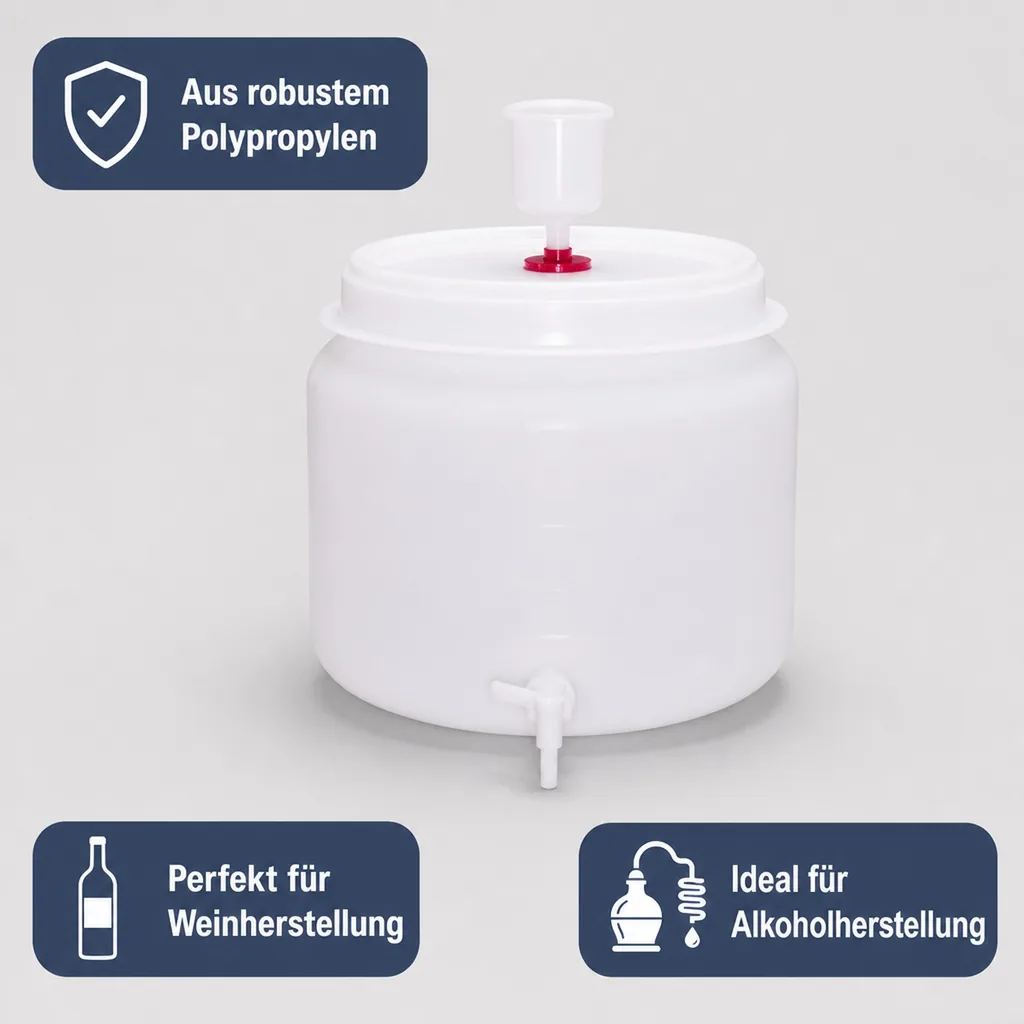 Kunststofffass 30L - mit Gärspund and Zapfhahn