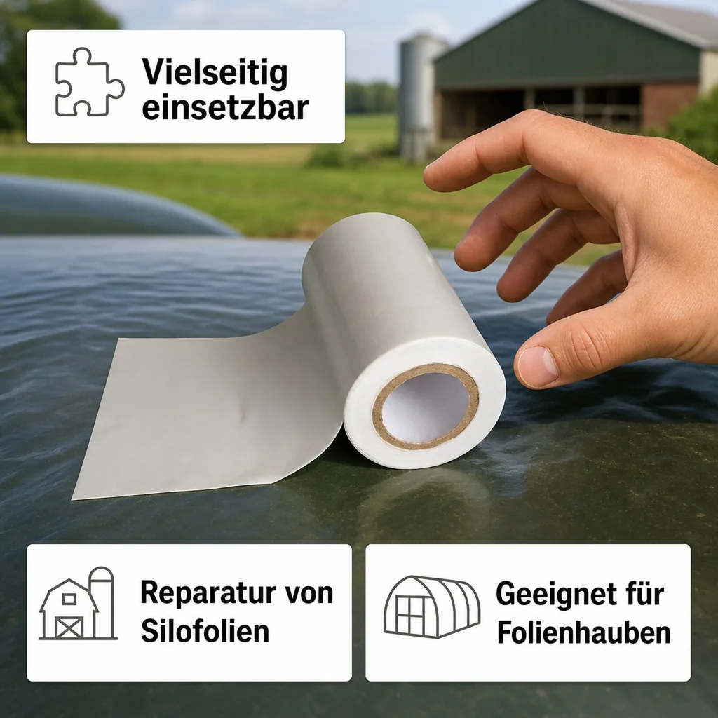 Reparaturband, Siloklebeband, Folienklebeband, weiß, 0,1 x 10m, UV-stabil