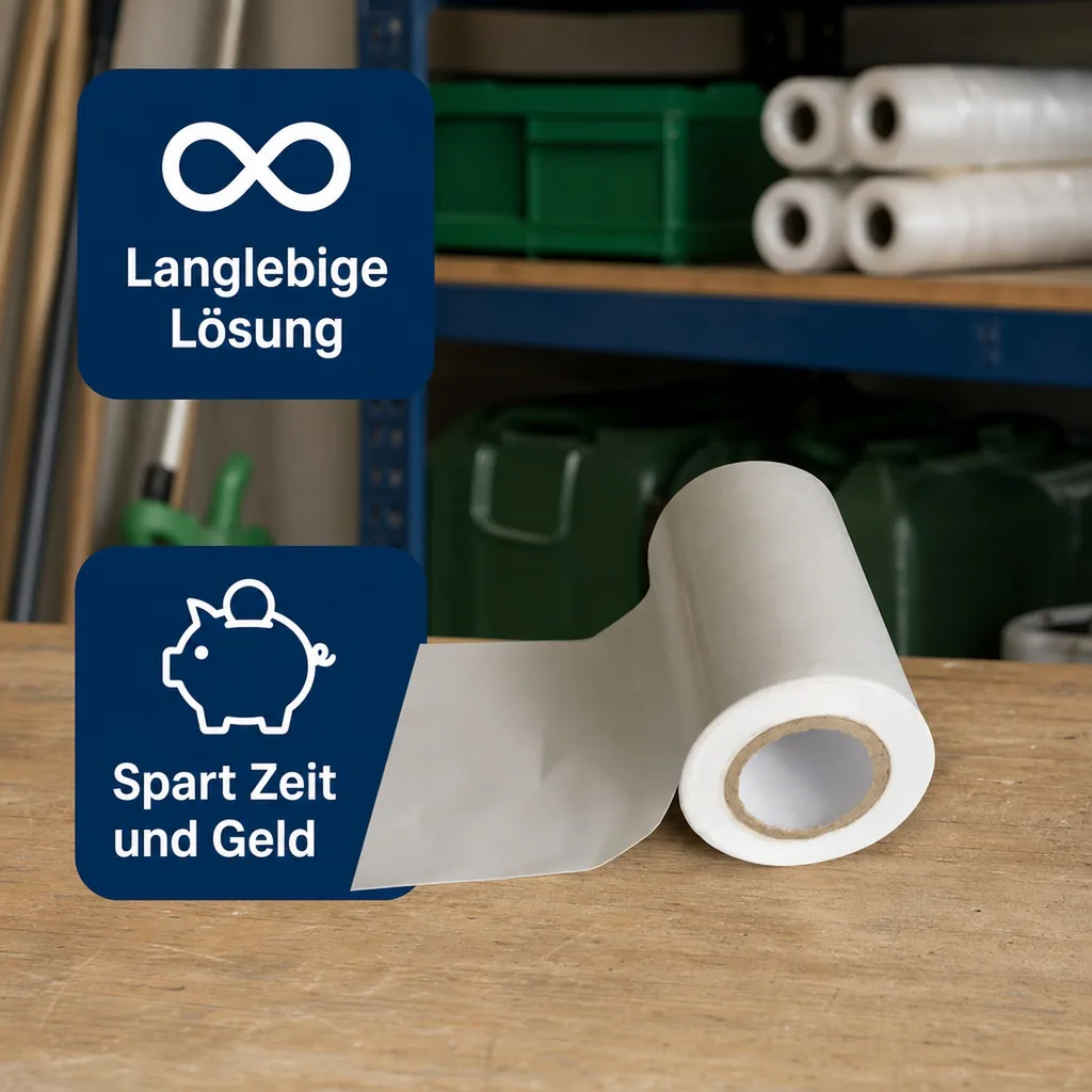 Reparaturband, Siloklebeband, Folienklebeband, weiß, 0,1 x 10m, UV-stabil