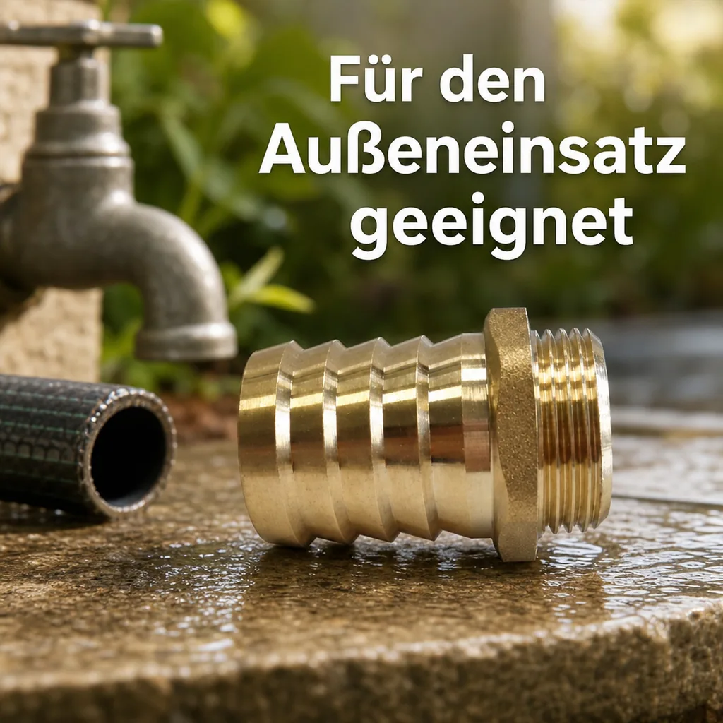 Messing Schlauchtülle 1 Zoll, Schlauchstutzen Messing, 19 mm