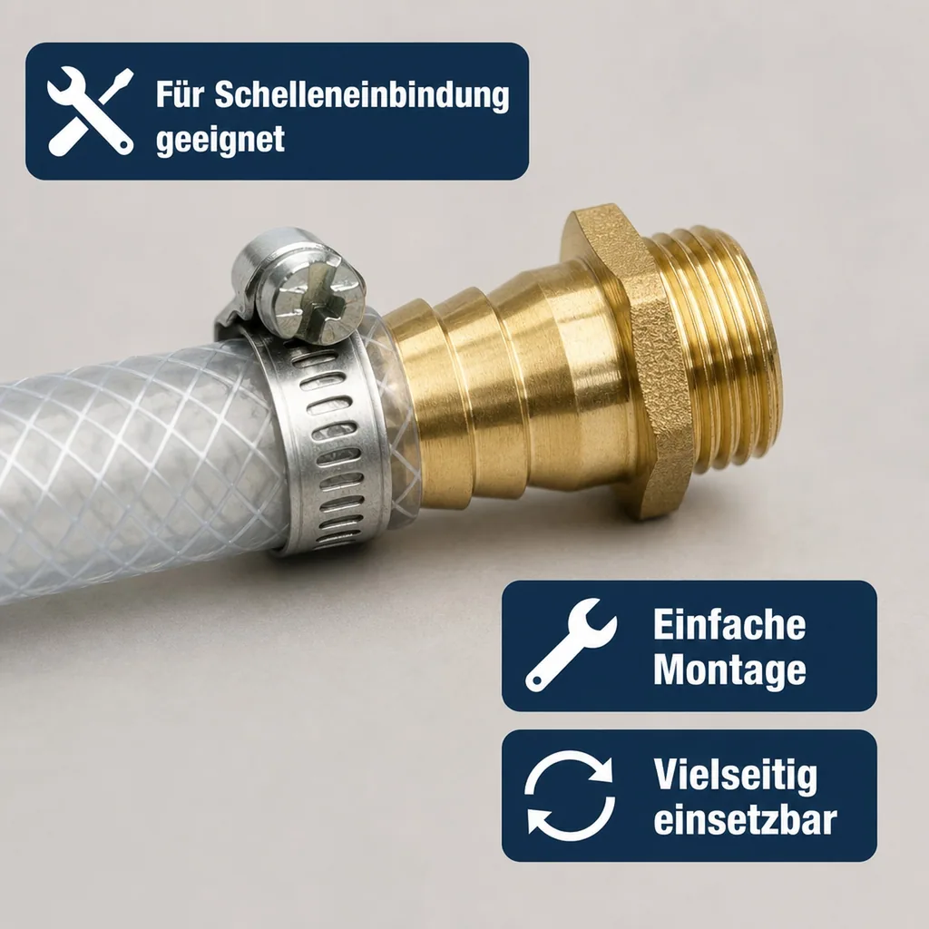 Schlauchstutzen Messing 2" AG - 50 mm