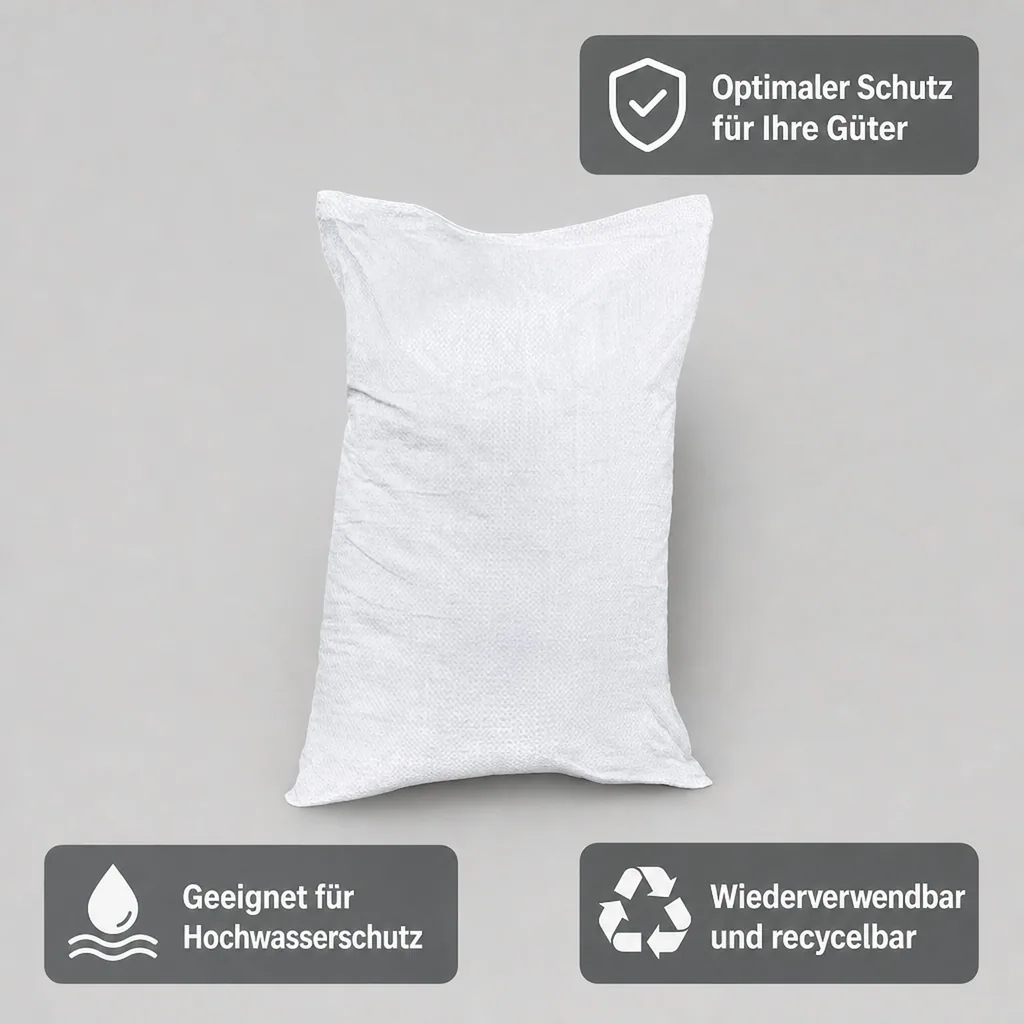 Sandsack, PP Gewebesack 30x60cm, Schwerlastsack mit UV-Schutz