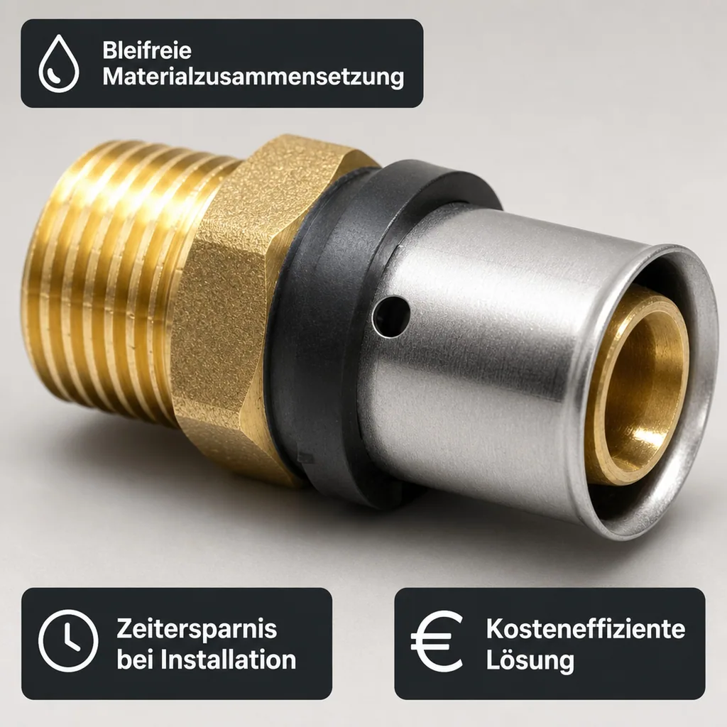 Pressfitting 32mm, Kupplung 1 Zoll, Verbinder, DVGW