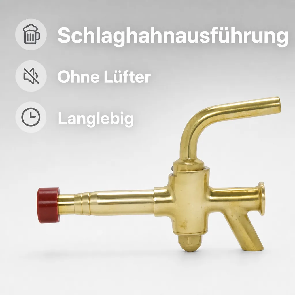 Zapfhahn, Schankhahn, Bierhahn, Kompensatorschankhahn - Messing Schlaghahnausführung