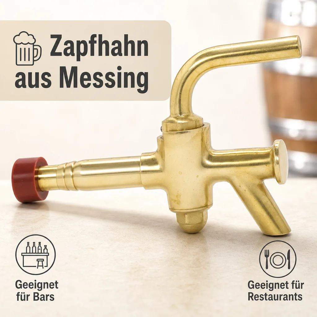 Zapfhahn, Schankhahn, Bierhahn, Kompensatorschankhahn - Messing Schlaghahnausführung