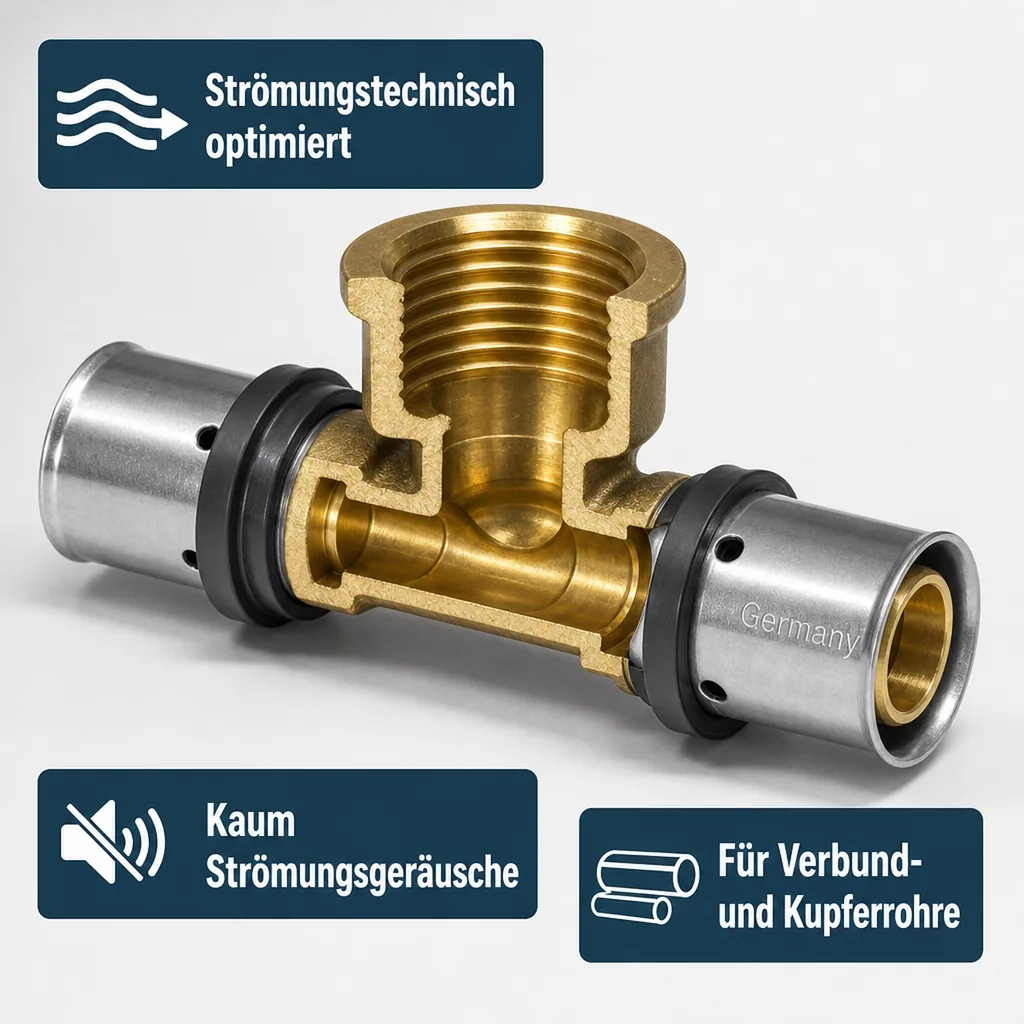 Pressfitting T-Stück 16 x 2 - 1/2" IG - 16 x 2