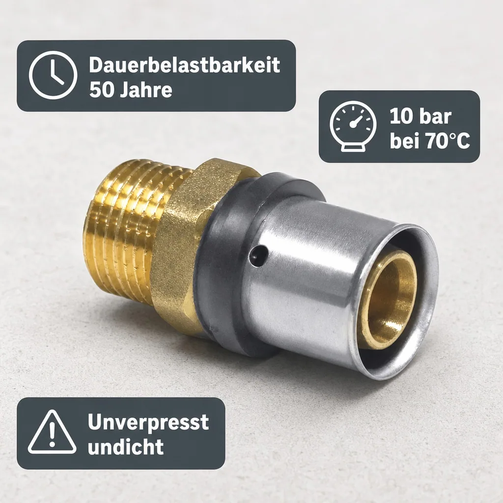 Pressfitting Kupplung 16mm, Verbinder, Made in Germany