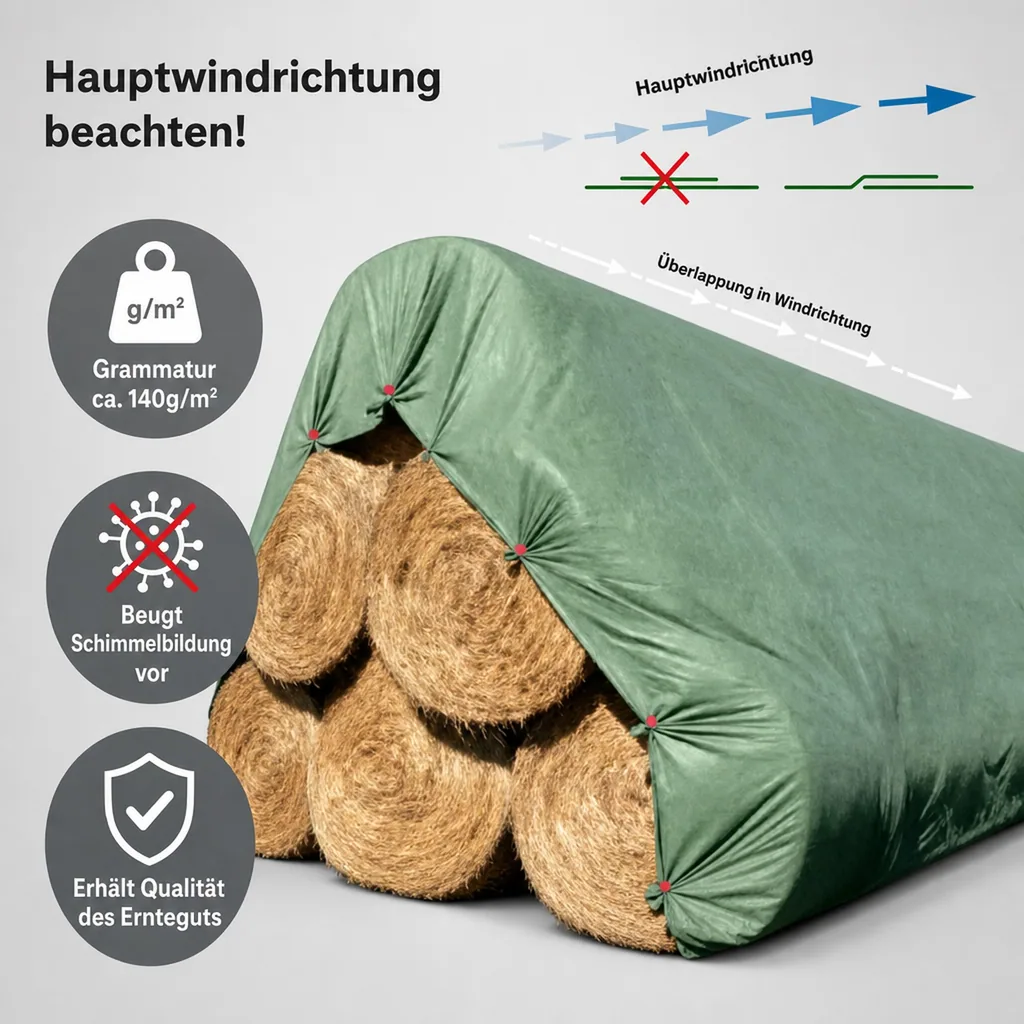 Strohvlies Schutzvliese 140g/m² 15,6m x 25m (390m²)