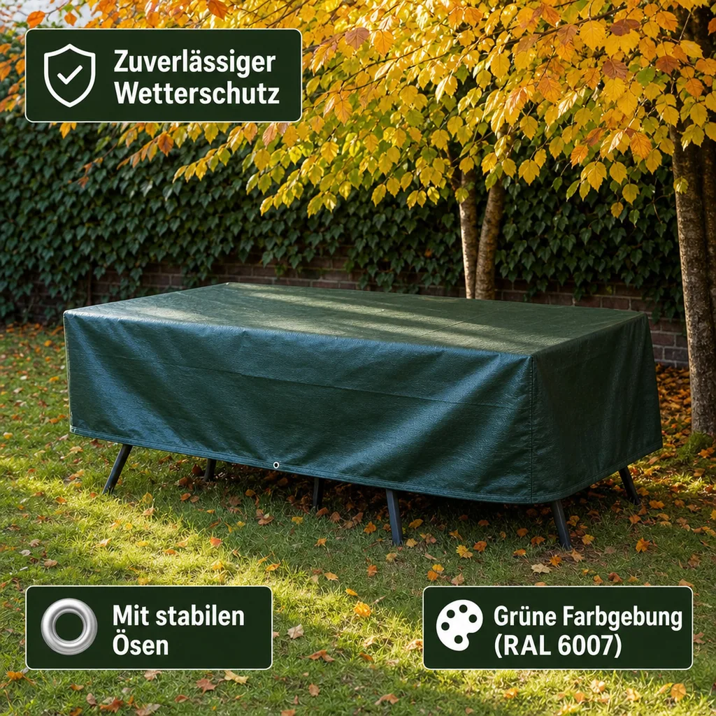 Abdeckplane 4x5m, 210g/m², 20m², grün, wasserdicht, UV-beständig