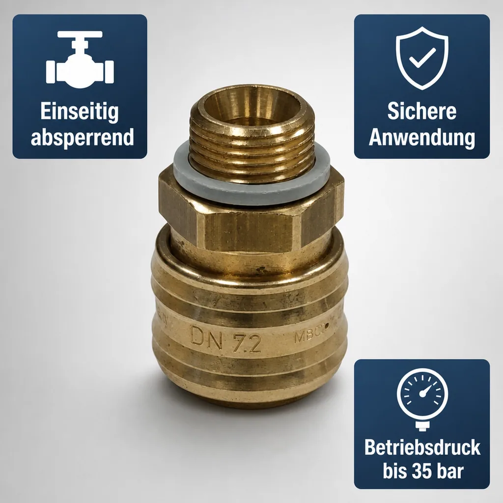 Druckluftkupplung, 3/8" Kupplungsdose Aussengewinde, Schnellkupplung