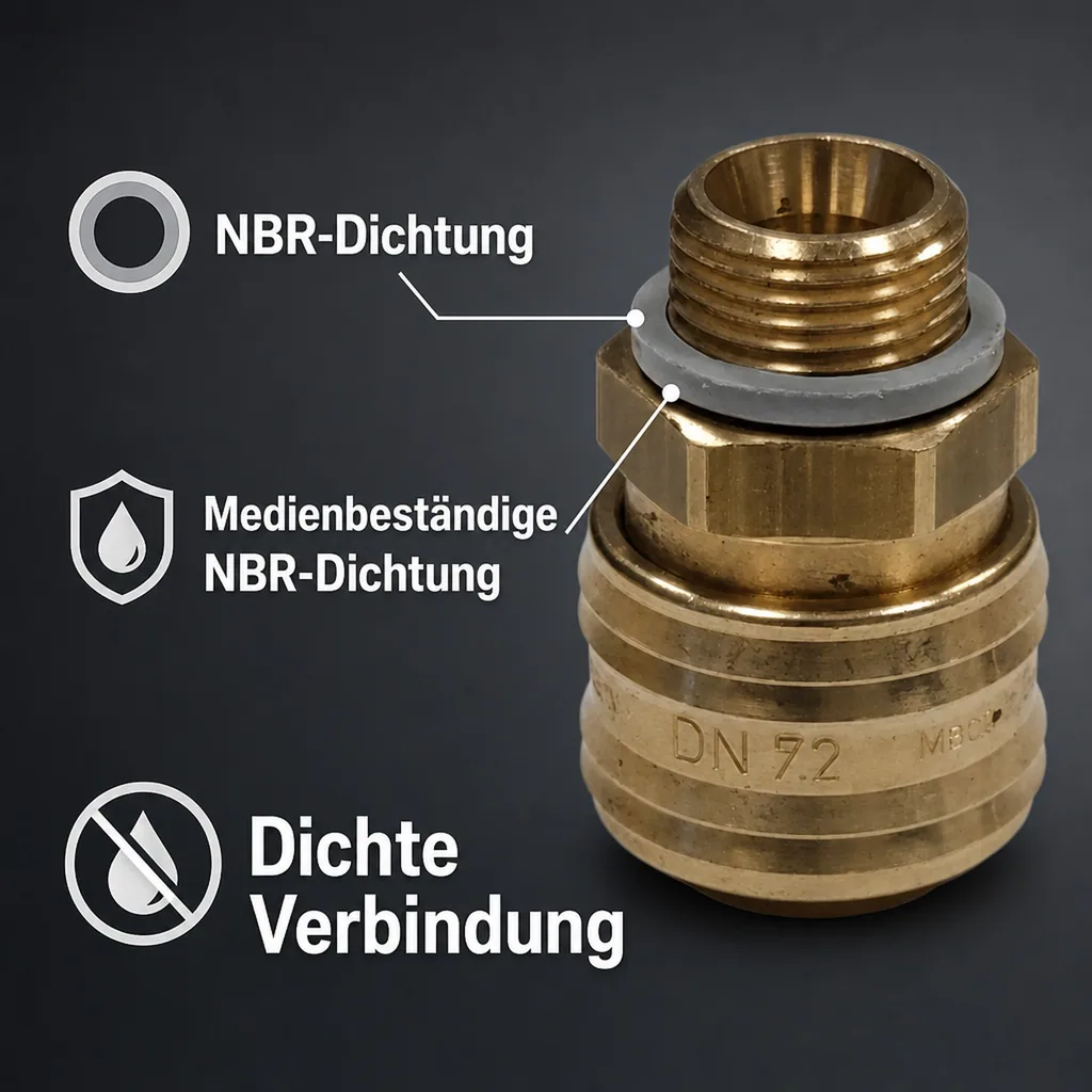 Druckluftkupplung, 3/8" Kupplungsdose Aussengewinde, Schnellkupplung