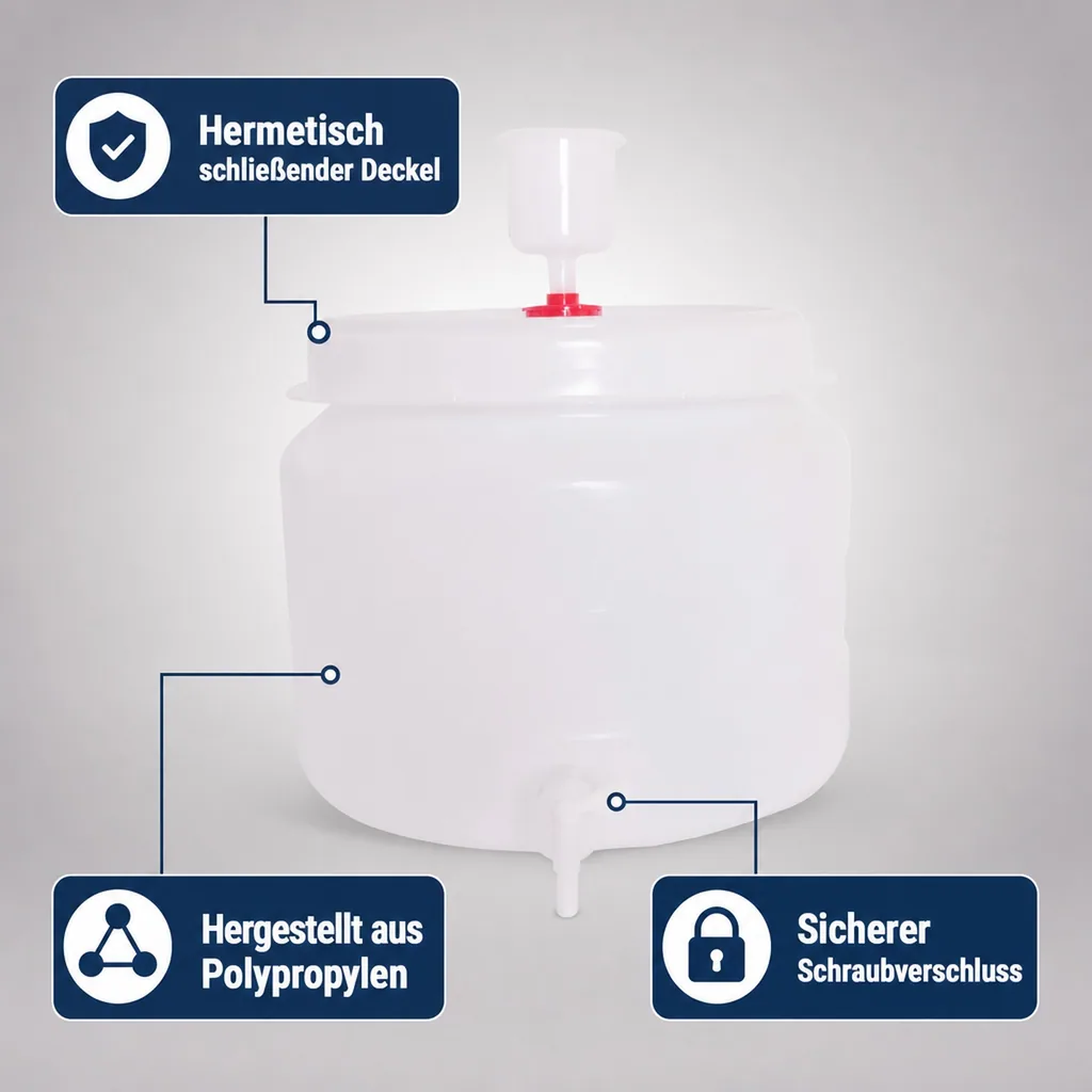 Fass kunststoff, Plastikfass mit deckel - 30L mit Gärspund and Zapfhahn
