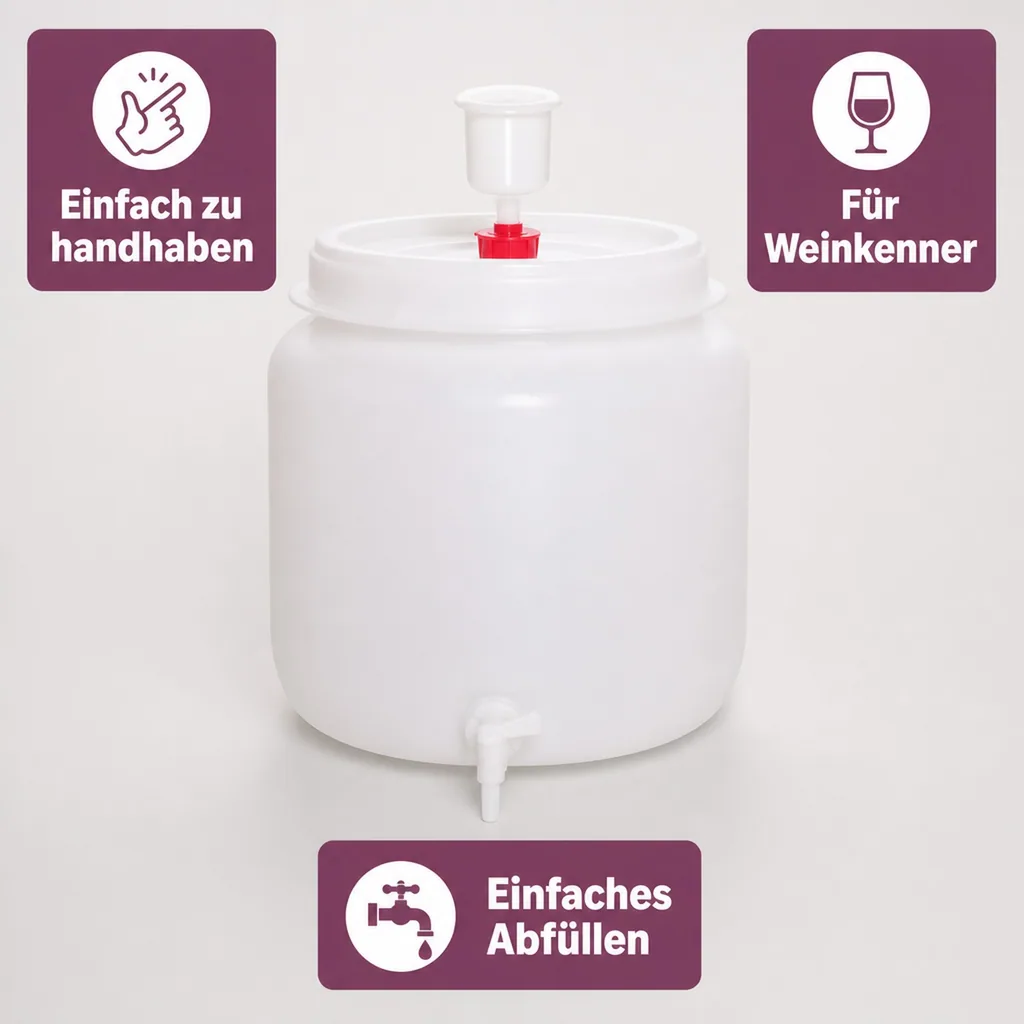 Fass kunststoff, Plastikfass mit deckel - 30L mit Gärspund and Zapfhahn