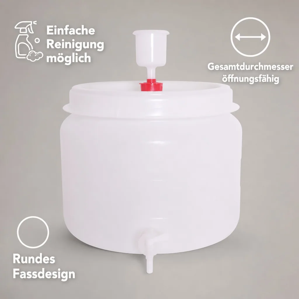Fass kunststoff, Plastikfass mit deckel - 30L mit Gärspund and Zapfhahn