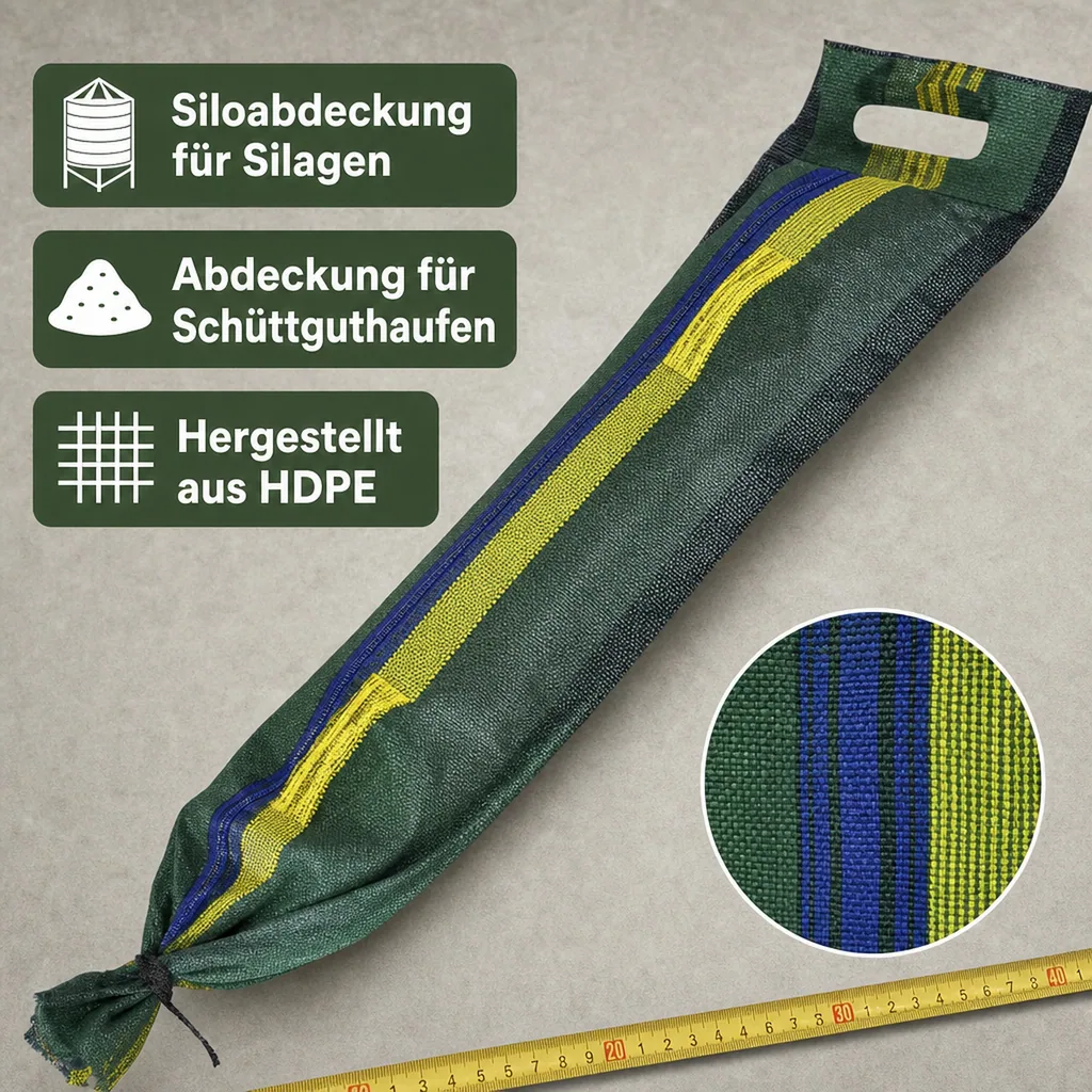 Silosack mit Griff, Schlaufen und Zugband  27 x 120