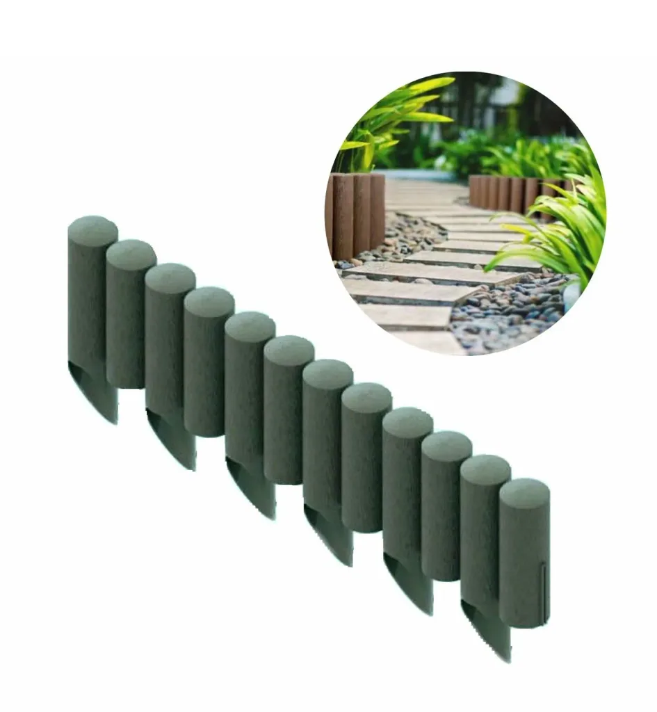 Gartenpallisade aus Kunststoff grun 230cm x 25.5cm | Rasenkanten | Beeteinfassung | Beetumrandung | Beetbegrenzungen