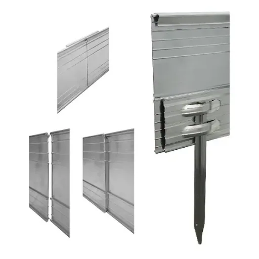 10er Set Ultra Starke Alu Rasenkanten 10cm x 1m (10m lang) | Beeteinfassung | Beetumrandung | Beetbegrenzungen, Color-GS: ohne Farbe