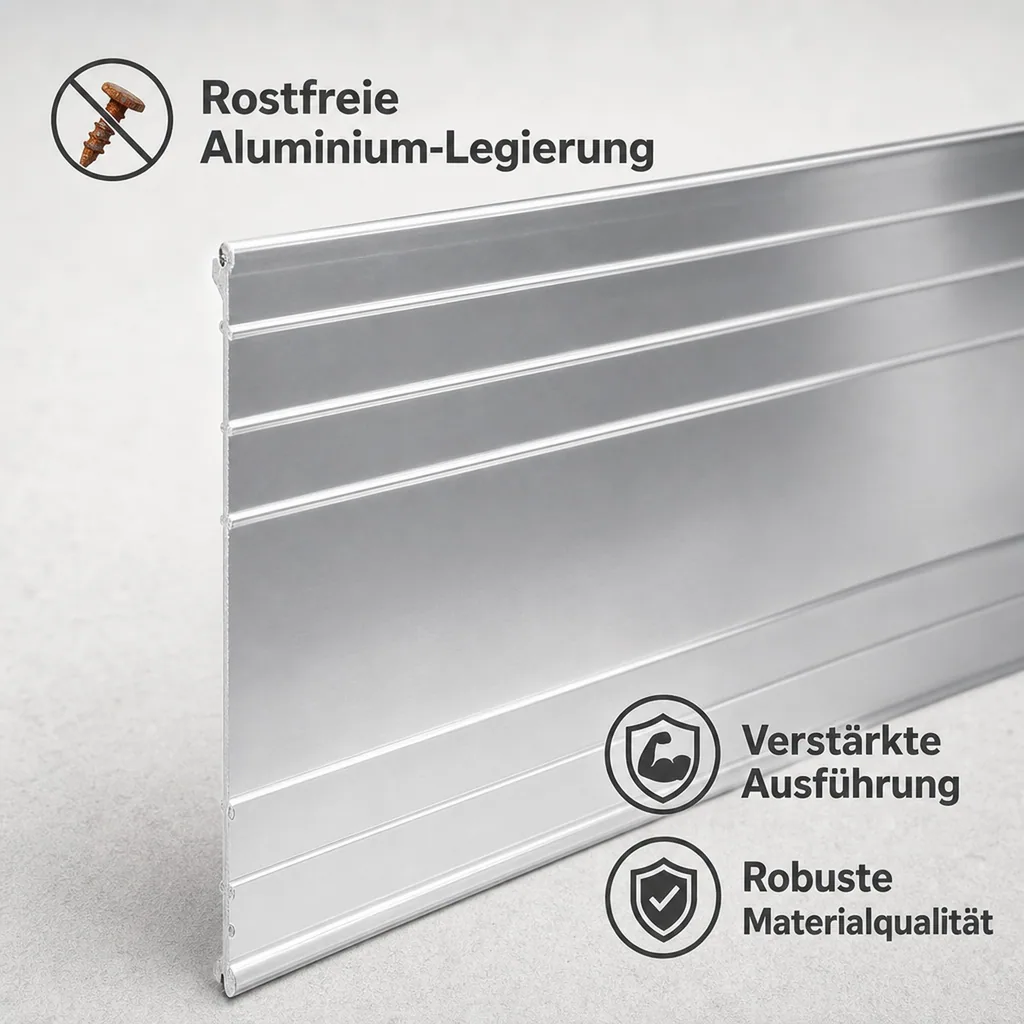 10er Set Ultra Starke Alu Rasenkanten 14cm x 1m (10m lang) | Beeteinfassung | Beetumrandung | Beetbegrenzungen, Color-GS: ohne Farbe