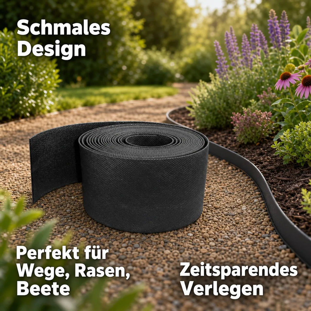 5er Set Rasenkantenband aus Kunststoff 10cm hoch 30m lang | Rasenkanten | Beeteinfassung | Beetumrandung | Beetbegrenzungen