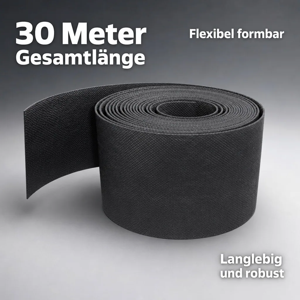 5er Set Rasenkantenband aus Kunststoff 10cm hoch 30m lang | Rasenkanten | Beeteinfassung | Beetumrandung | Beetbegrenzungen