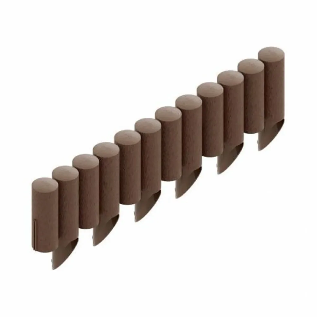 Palisaden aus Kunststoff braun 230cm x 25.5 cm | Rasenkanten | Beeteinfassung | Beetumrandung | Beetbegrenzungen