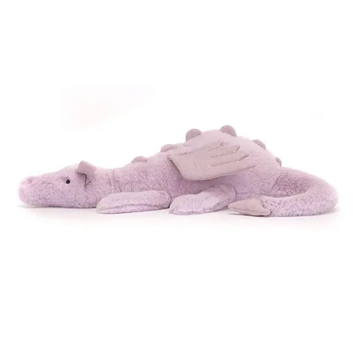 Jellycat Kuscheltier, Plüschtier, Stofftier - Lavender Dragon, Größe: Mittel - H12 X B50 CM