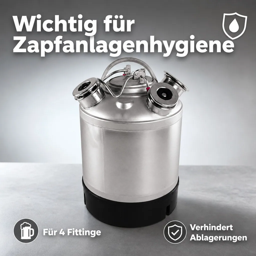 Reinigungsbehälter Edelstahl für 4 Fittinge - Fittinge austauschbar (ohne Fittinge)
