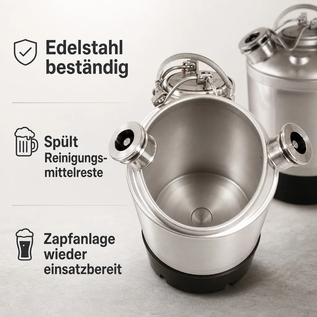 Reinigungsbehälter Edelstahl für 4 Fittinge - Fittinge austauschbar (ohne Fittinge)