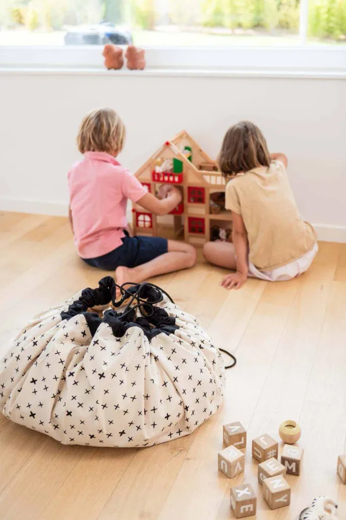 Play&Go Spielzeugsack, Spielzeugkorb, Spielzeug aufbewahrungstasche, Farbe: Kreuze