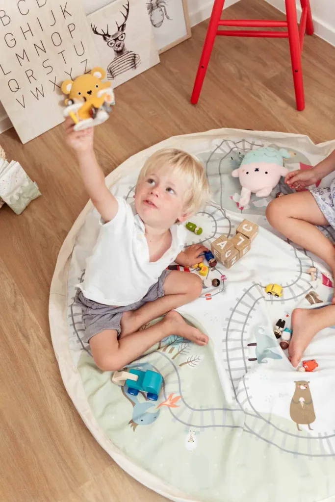 Play&Go Spielzeugsack, Spielzeugkorb, Spielzeug aufbewahrungstasche, Farbe: Zugkarte