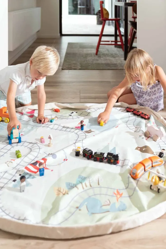 Play&Go Spielzeugsack, Spielzeugkorb, Spielzeug aufbewahrungstasche, Farbe: Zugkarte