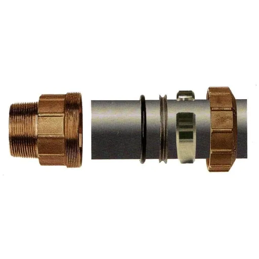 PE Rohr Verschraubung 32mm, Messing T-Stück, Trinkwasser Verschraubung