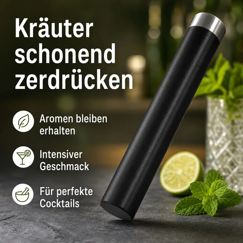 Caipirinha Stössel - Kunststoff, mit Edelstahlkappe 18/8 (24cm)
