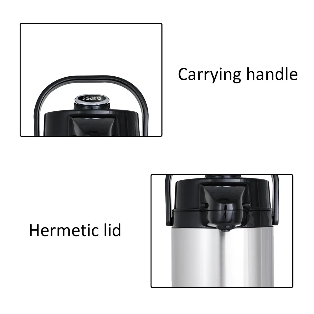 Thermoskanne, Pumpkanne, Isolierkanne - 2,2L, Stilvolle Erfrischung für heiße und kalte Getränke