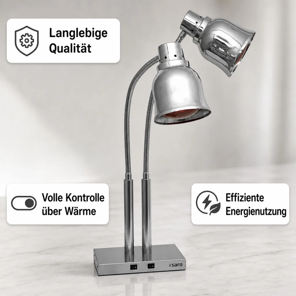 Wärmelampe, Buffetwärmer - PLC 500, Stilvolle Innovation für optimale Speisenpräsentation