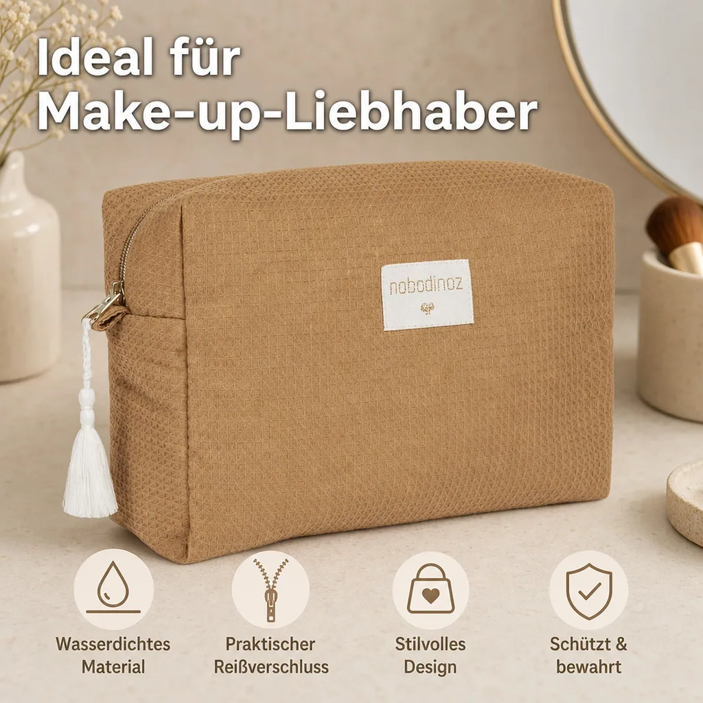Nobodinoz Diva Wasserdichte Kosmetiktasche Caramel