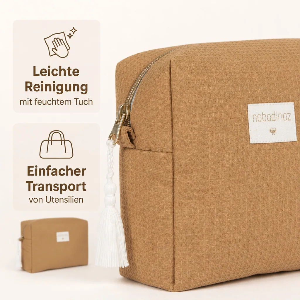 Nobodinoz Diva Wasserdichte Kosmetiktasche Caramel