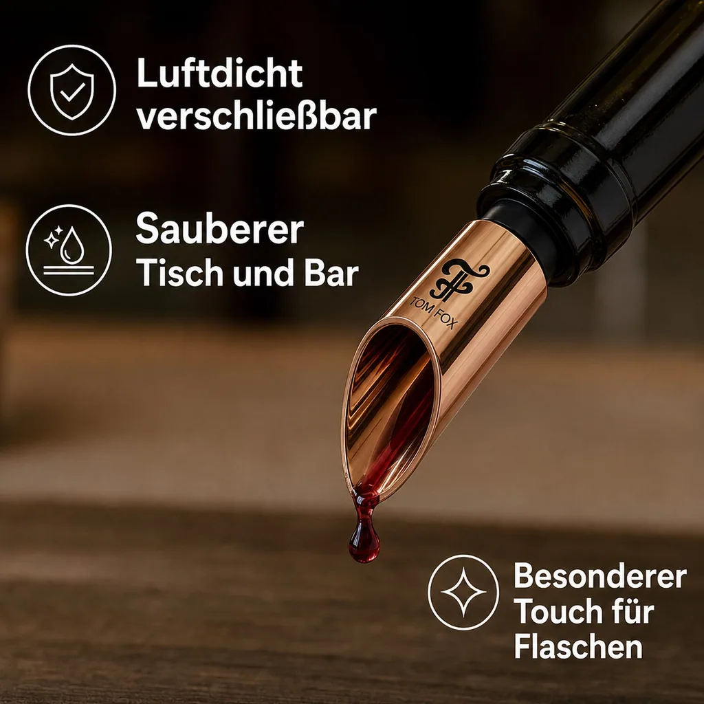 Tülle mit Stopfen - le Noble Spout CU, hochwertiger Ausgießer Kupfer-Optik